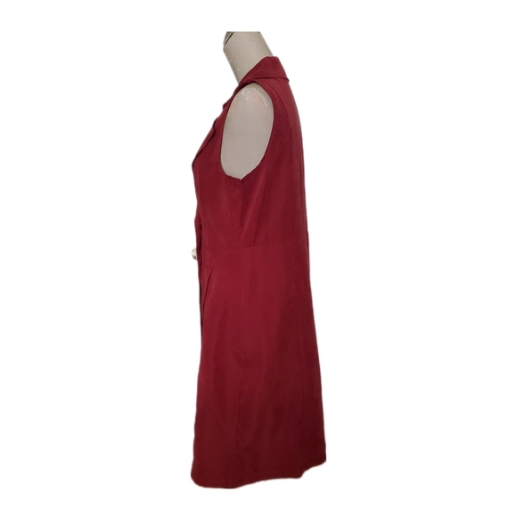 Burgundy Long Sleeveless Vest NWOT Sz S - Picture 2 of 7